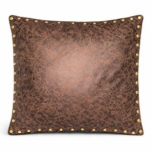 Brown suede Studded Pillow 18x18